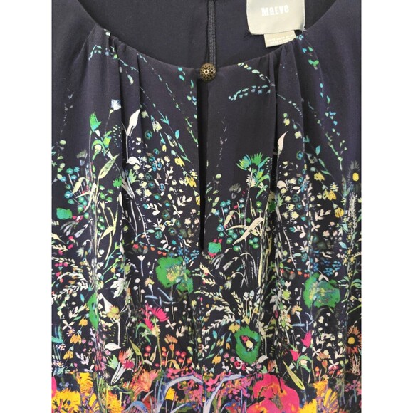 Anthropologie Maeve Larkspur 100% Silk Midi Dress Size 10 Floral Sleeveless - Picture 5 of 10